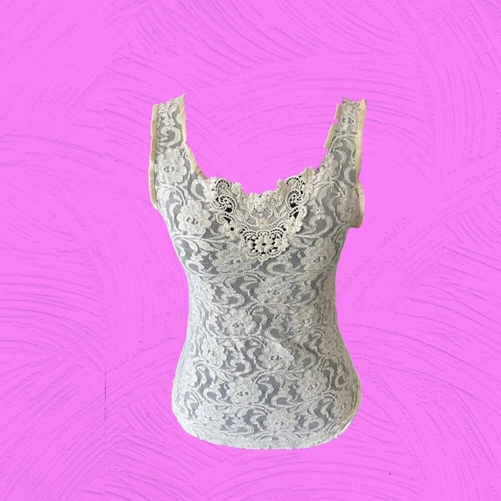 Ivory lace tank top